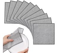 ZEPIQOR Paños de alambre multiusos para lavar platos en seco mojado, 10 unidades, paño de alambre grueso de doble capa reutilizable fuerte paño de limpieza de microfibra, trapo de polvo