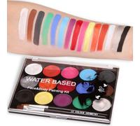 ZEPIQOR Pintura Facial y Corporal 15 Colores - Natural y Segura, Ideal para Fiestas, Halloween y Carnaval Maquillaje Cosplay