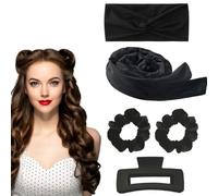 ZEPIQOR Rizador de Pelo Sin Calor Varilla Para Rizar de Gel, ondas sin calor, rizador pelo ondas sin calor, rizador pelo sin calor, Rulos Flexibles Ondas Sin Calor, Heatless Hair Curlers(negro)