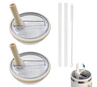 ZEPIQOR Tapa de repuesto para vaso Stanley de 40 oz, 2 unidades, reutilizables, a prueba de fugas y a prueba de polvo, con tapa de pajita, tapa de repuesto para Stanley Cup