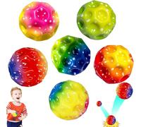 Zepitniy 6 Piezas Moon Ball Astro Jump Ball Space Ball 7 cm Bouncing Ball Toy Super High Bouncing Ball Fácil de Agarrary Atrapasueños Colored Elastic Ball for Kids Gift