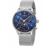 Zeppelin lz129 Hindenburg moonphase Reloj para Mujer Analógico de Cuarzo con Brazalete de Acero Inoxidable 7037M-3