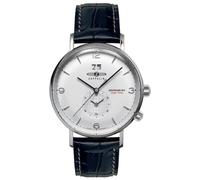 Zeppelin 8044-1 Hindenburg Reloj para hombre, fabricado en Alemania, colores plateados, correa de cuero negro