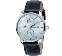 Zeppelin Reloj para hombre serie Atlantic Regulador automático con correa de cuero azul 8426-3, Correa