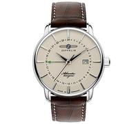 Zeppelin 8442 Reloj de Pulsera para Hombre con Correa de Cuero Atlantic Series Quartz GMT Date