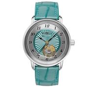 Zeppelin 8569-4 - Reloj automático para mujer, acero inoxidable, color plata, piel turquesa