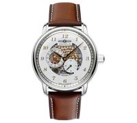 Zeppelin 8658-1 - Reloj automático para hombre, fabricado en Alemania, color plateado, correa de piel marrón