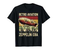Zeppelin Era Retro Aviación Art Deco City Skyline Camiseta
