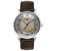 Zeppelin Friedrichshafen 8567-5 - Reloj de pulsera automático para mujer, 36 mm, color plateado, piel marrón oscuro 5 ATM