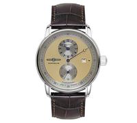 Zeppelin Friedrichshafen - Reloj de pulsera automático para hombre con correa de piel 8522, Dorado Marrón, Correa