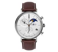 Zeppelin Reloj 7198-4 cronógrafo de Cuarzo Reloj para Hombre Analógico de Cuarzo con Brazalete de Piel de Vaca 7198-4