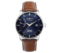 Zeppelin Atlantik Esfera Azul Correa de Cuero Automático 84623 Reloj Para Hombre