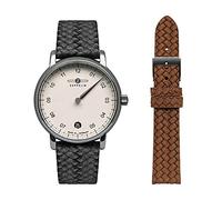 Zeppelin Reloj de mujer con correa de piel, 36 mm, movimiento de cuarzo, monócrono, fecha 8643