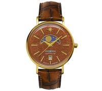 Zeppelin Reloj de mujer serie Luna cuarzo fase lunar fecha con correa de cuero 8139-5, Correa