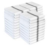 Zeppoli Paquete de 30 Toallas de Cocina clásicas, 100% algodón, paños de Limpieza Reutilizables, Toallas Negras, superabsorbentes, Lavables a máquina, 14 x 25 Pulgadas (Rayas Negras)