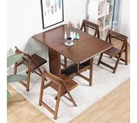 ZEQFEMKL Juego de Mesa de Comedor Plegable, Mesa de Comedor Extensible, Mesa de Comedor Plegable Que Ahorra Espacio con sillas, Mesa Extensible de Madera Maciza para Espacios pequeños, Mesa de Comedo