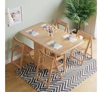 ZEQFEMKL Juego de Mesa de Comedor Plegable, Mesa de Comedor Extensible, Mesa de Comedor Plegable Que Ahorra Espacio con sillas, Mesa Extensible de Madera Maciza para Espacios pequeños, Mesa de Comedo
