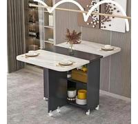ZEQFEMKL Mesa de Comedor Plegable de Madera, Mesa de Comedor con Almacenamiento, Mesa de Comedor retráctil para el hogar, Mesa abatible, mesas de Comedor de Esquina Plegables para Espacios pequeños,