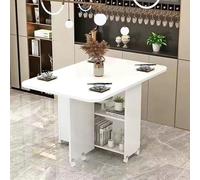 ZEQFEMKL Mesa de Comedor Plegable de Madera, Mesa de Comedor con Espacio de Almacenamiento, Mesa de Comedor retráctil para el hogar, Mesa abatible, mesas de Comedor de Esquina Plegables para Espacio