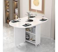 ZEQFEMKL Mesa de Comedor Plegable de Madera, Mesa de Comedor con Espacio de Almacenamiento, Mesa de Comedor retráctil para el hogar, Mesa abatible, mesas de Comedor de Esquina Plegables para Espacios