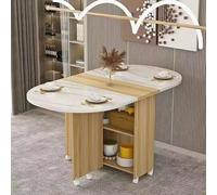 ZEQFEMKL Mesa de Comedor Plegable de Madera, Mesa de Comedor con Espacio de Almacenamiento, Mesa de Comedor retráctil para el hogar, Mesa abatible, mesas de Comedor de Esquina Plegables para Espacios