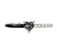 ZEQFEMKL Strong As Fuck Heart Enamel Ring, Black Heart-Cut Half Fuck It And Begin Again Ring, Jewelry Gifts for Mom Women Friends Yourself(B)