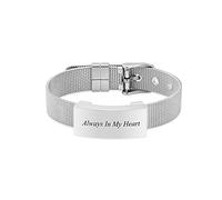 zeqingjw Pulsera de urna de cremación ajustable para cenizas, pulsera de urna de mensaje personalizado para mujeres y hombres, recuerdo conmemorativo, Forever in My Heart, Metal, Acero inoxidable