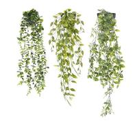 Zequech Simulation - Plantas colgantes en maceta, 3 piezas, mandrágora, 80 cm, guisante 65 cm, eucalipto 56 cm