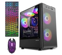 ZER-LON PC de escritorio para juegos, computadora para juegos preconstruida con Intel Core I7 hasta 3.9 GHz, GTX 1050Ti 4G, 16G DDR4 RAM, SSD NVME de 1 TB, ventilador de refrigeración ARGB, suministro