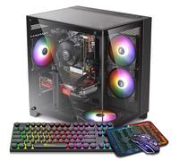 ZER-LON PC de escritorio para juegos preconstruido, Radeon RX 590 8GB GDDR5, AMD Ryzen 5 5500 hasta 4.2GHz, 16G RAM, SSD NVME de 1TB, WiFi 5.0, ventilador RGB x4