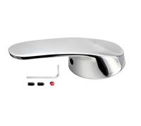 Zerabidpro 40 mm Grifo Manija Palanca Reemplazo con Botón de Indicación de Agua Caliente y Fría, Incluye Tornillo, Adecuada para Cocina y Baño, Material de Aleación de Zinc, Color Plata