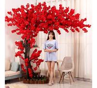 ZERAPH Árboles Artificiales Simulación roja Árbol de Flor de durazno, Cerezo Árbol de los Deseos Falso Árbol de durazno Grande Decoración Interior y Exterior Diseño de exhibición Compras
