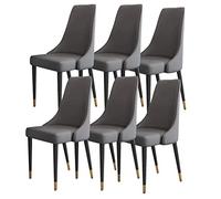 ZERAPH Cocina Patas de Madera Silla de Comedor de 6 Micro Fibra de Cuero de Cuero Salas de Sala de Estar ergonomía (Color: Gris Oscuro)