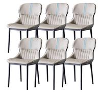 ZERAPH Sillas de Comedor de Cuero Juego de 6 ergonomía Asiento de Acero de Acero de Acero de Carbono Robusto sillas Laterales de la Sala de Estar de Cocina (Color: Gris Claro+Gris)