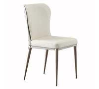 ZERAPH Sillas de Comedor sillas Laterales de la Mesa de Cuero de Micro Fibra ergonomics sólidos Patas de Metal de Acero al Carbono (Color: Diosa Blanca)