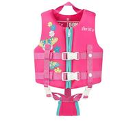 Zeraty Chaleco de Natación para Niños Pequeños con Correa de Ajustable Edad 1-9 años / 22-50 lbs (Flor Rosa, L(Age Recommend 6-9 Years))