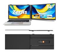 Zerfis Extensor de pantalla para laptop, monitor portátil ultrafino de 14 pulgadas FHD 1080P para laptop, extensor de monitor dual ligero Plug & Play para portátiles de 13 a 17 pulgadas, compatible