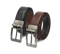 Zerimar Cinturón de Piel para Hombre Reversible 33mm - Cuero Auténtico - Diseño Casual y Elegante - Ideal para Vestir o Uso Diario -Color Negro y Marron - Talla 120