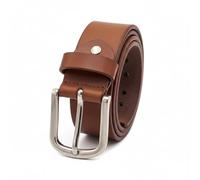 Zerimar Cinturón Hombre Piel Vacuna Natural - Correa Cuero Clásica con Hebilla Metálica, Ancho 39 mm - Color Tan - Talla 120