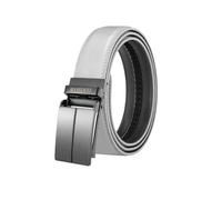 Zerimar, Cinturón para Hombre de Piel Vacuno Genuino, Hebilla Trinquete Automática y Ajustable, Ancho 31mm, Accesorio para pantalones, Talla 100 Color Blanco