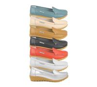 Zerimar Mocasines de Mujer Liso de Piel | Suela de Goma Antideslizante | Plantilla Acolchada Muy Cómoda | Altura del Tacón 3,5 cm | Flexibles | Color Negro| Talla 37