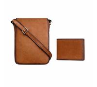 Zerimar Pack 2 Bandolera y Cartera de Piel Auténtica - Diseño Elegante y Profesional para Uso Diario y Ocasional - Ultimas Unidades- Bandolera 35x25x7cm - Cartera 9,5x13cm