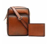 Zerimar Pack Bandolera y Cartera de Piel Auténtica - Diseño Elegante y Profesional para Uso Diario y Ocasional - Ultimas Unidades- Bandolera 24x20x6cm - Cartera 9,5x13cm