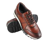 Zerimar Zapatos Deportivos con Alzas Piel Natural | Calzado Que Aumenta su Altura +6 cm | Zapatos Elegantes Caballero | Calzado con Alza Interior Cuero | Color Marrón | Talla 39