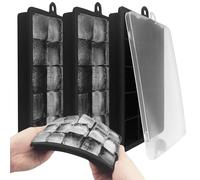 Zeripikfoasp 4 Piezas Cubiteras para Hielo Grande, Hielera con Tapa, Cubitera Silicona Sin BPA, Moldes para Cubitos de Hielo, Molde Hielo, Bandeja Grande, para Bebidas Frías, Whisky, Cócteles