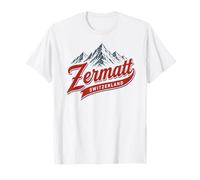 Zermatt Suiza Estación de esquí Montaña Retro Gráfico Camiseta