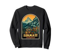 Zermatt Suiza Vintage Matterhorn Mountain Travel Sudadera