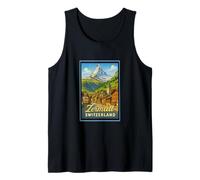 Zermatt Suiza Vintage Ski Village Poster Art Graphic Camiseta sin Mangas