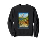 Zermatt Suiza Vintage Ski Village Poster Art Graphic Sudadera