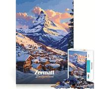 Zermatt,Suiza Vista de la montaña Rompecabezas de 1000 Piezas para Adolescentes Juego de Entrenamiento cognitivo Ajuste Huecos Compacto Diversión para Jugar en Familia (50x75cm)